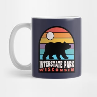 Interstate Park St. Croix Falls Wisconsin Bear Retro Sunset Mug